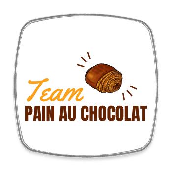 Team Pain Au Chocolat - Viereckiger Kühlschrankmagnet - Weiß - Vorne