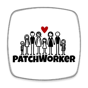 Patchworker2 - Viereckiger Kühlschrankmagnet - Weiß - Vorne