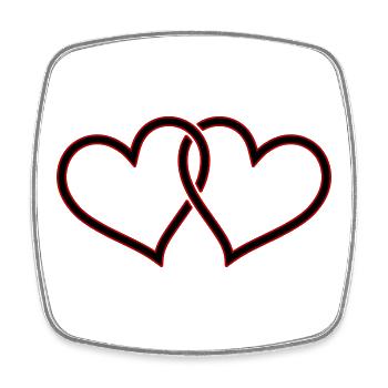 Coeurs en amour mariage - Magnet carré - blanc - Devant