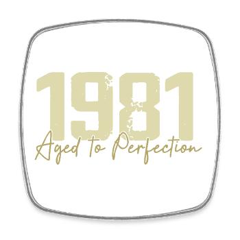 Original 1981 Retro 1981 Geburtstagsgeschenk 1981 - Viereckiger Kühlschrankmagnet - Weiß - Vorne