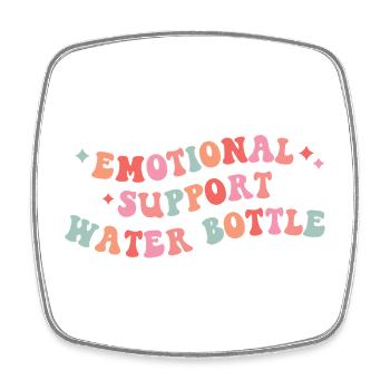 Design der Wasserflasche zur emotionalen Unterstützung - Viereckiger Kühlschrankmagnet - Weiß - Vorne