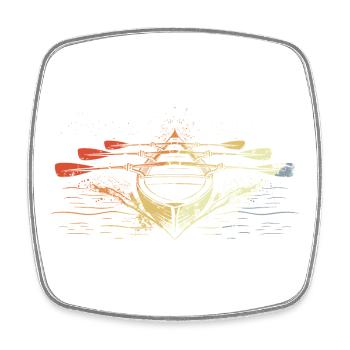 Racing Rowing Boat Vintage Look - Square fridge magnet - white - Front