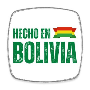 Made in Bolivia, Bolivian pride - Square fridge magnet - white - Front