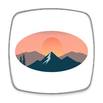 sun set - Magnet carré - blanc - Devant