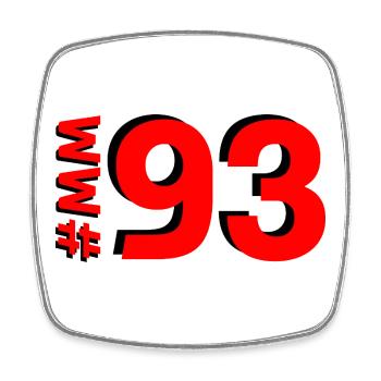 MM93 2025 - Viereckiger Kühlschrankmagnet - Weiß - Vorne