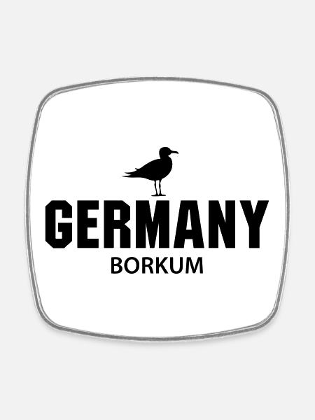 Borkum GERMANY - Viereckiger Kühlschrankmagnet - Weiß