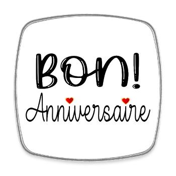 BON ANNIVERSAIRE AMOUR - Magnet carré - blanc - Devant