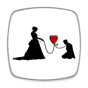Couple de mariage Jeunes mariés Drôle - Magnet carré - blanc - Devant