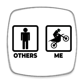 Me as a motocross rider - Square fridge magnet - white - Front