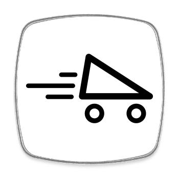 Speed Skate Rollerskate - Square fridge magnet - white - Front