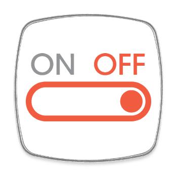 off button - Gaming and Streaming - Square fridge magnet - white - Front