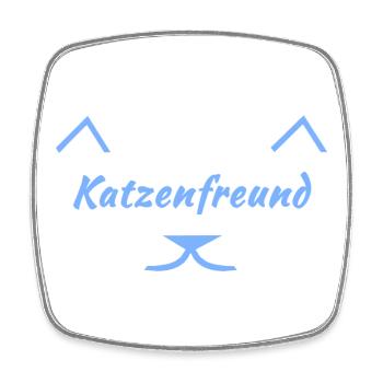 Katzenfreund V2, closing, Typographie - Viereckiger Kühlschrankmagnet - Weiß - Vorne