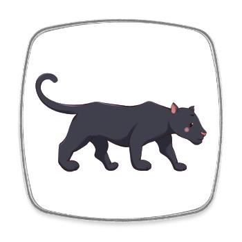 Panther - Square fridge magnet - white - Front