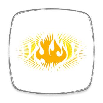 Radiant flame symbol – powerful design - Square fridge magnet - white - Front