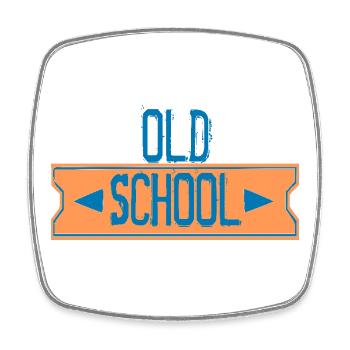 old school - Magnet carré - blanc - Devant
