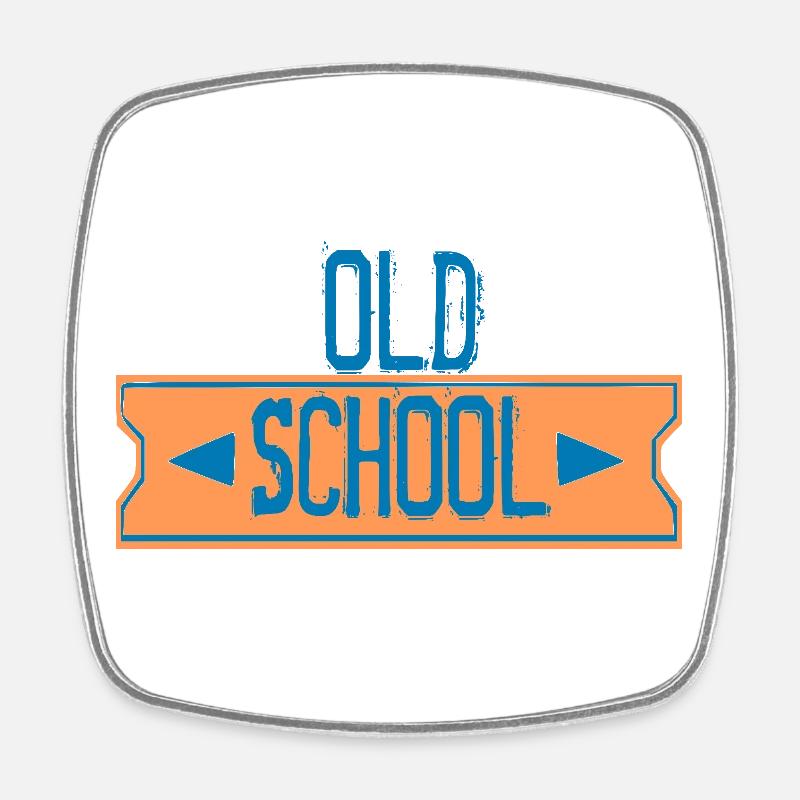old school - Magnet carré - blanc