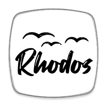 Rhodos Insel Meer - Viereckiger Kühlschrankmagnet - Weiß - Vorne