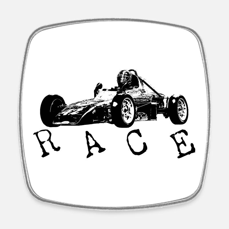 Race - Square fridge magnet - white
