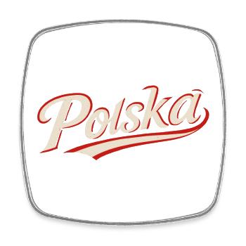 Polska Pologne Lettrage Cool Élégant Cadeau - Magnet carré - blanc - Devant