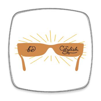 be stylish with sunglasses - Square fridge magnet - white - Front