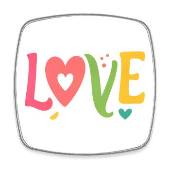 LOVE Pop Art – Moderne et lumineux pour le cœur - Magnet carré - blanc - Devant