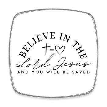 Believe in Jesus - Square fridge magnet - white - Front