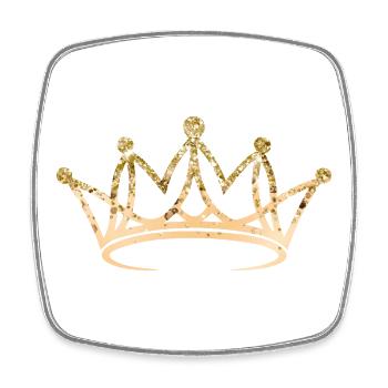 Krone, elegant, goldig, personalisierbar - Viereckiger Kühlschrankmagnet - Weiß - Vorne