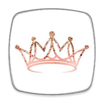Couronne, élégante, scintillante, personnalisable - Magnet carré - blanc - Devant