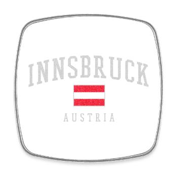Innsbruck Austria Banner - Viereckiger Kühlschrankmagnet - Weiß - Vorne