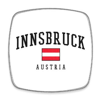 Logo du drapeau vintage d’Innsbruck – Autriche - Magnet carré - blanc - Devant