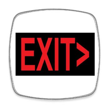 Exit / Ausgang / Notausgang - Viereckiger Kühlschrankmagnet - Weiß - Vorne