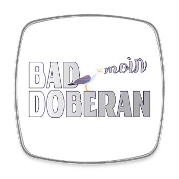 Möwe & Moin Bad Doberan Ostsee - Viereckiger Kühlschrankmagnet - Weiß - Vorne