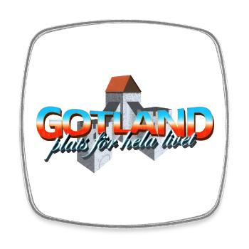 Gotland - Viereckiger Kühlschrankmagnet - Weiß - Vorne