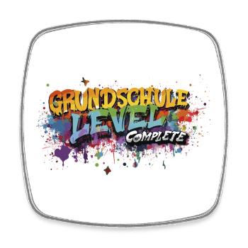 Grundschule Level Complete Graffiti Abschlussshirt - Viereckiger Kühlschrankmagnet - Weiß - Vorne