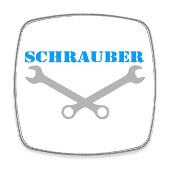 Schrauber , Kultschrauber ........................ - Viereckiger Kühlschrankmagnet - Weiß - Vorne