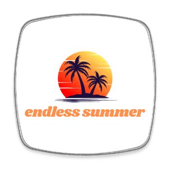 Endless Summer – Sunset & Palm Trees - Square fridge magnet - white - Front