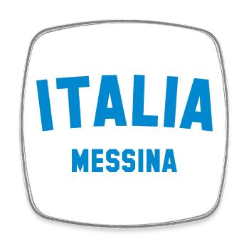 MESSINA Italy Italien - Viereckiger Kühlschrankmagnet - Weiß - Vorne