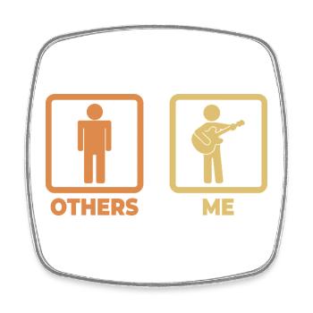 Guitarist Stick Figure - Square fridge magnet - white - Front