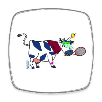 BAVARIAN UNICORN - Tennis - Viereckiger Kühlschrankmagnet - Weiß - Vorne