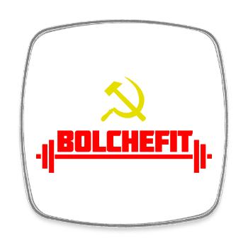 Bolshefit : T-shirt de gymnase Red Hammer - Magnet carré - blanc - Devant