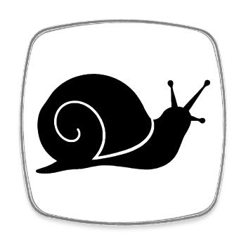 Simple Snail Silhouette - Square fridge magnet - white - Front