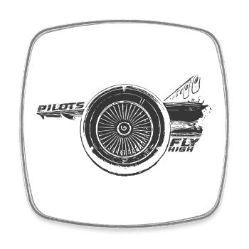 Jetpower Legacy - Viereckiger Kühlschrankmagnet - Weiß - Vorne