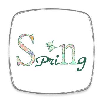 Spring - Viereckiger Kühlschrankmagnet - Weiß - Vorne