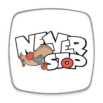 Incessant skateboard print - Square fridge magnet - white - Front