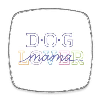 Dog lover & mom - Square fridge magnet - white - Front