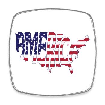 American Flag Map Design - Square fridge magnet - white - Front
