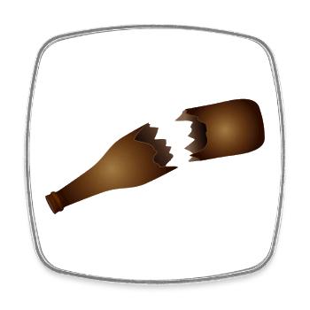 Zerbrochene Bierflasche Illustration - Viereckiger Kühlschrankmagnet - Weiß - Vorne