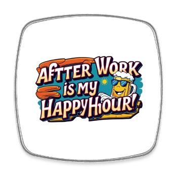 Closing time is my happy hour - Square fridge magnet - white - Front
