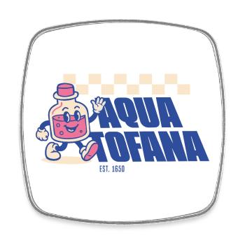 Aqua Tofana – Cute Retro Feminism - Viereckiger Kühlschrankmagnet - Weiß - Vorne