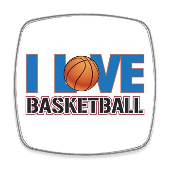 Ich liebe Basketball - Viereckiger Kühlschrankmagnet - Weiß - Vorne